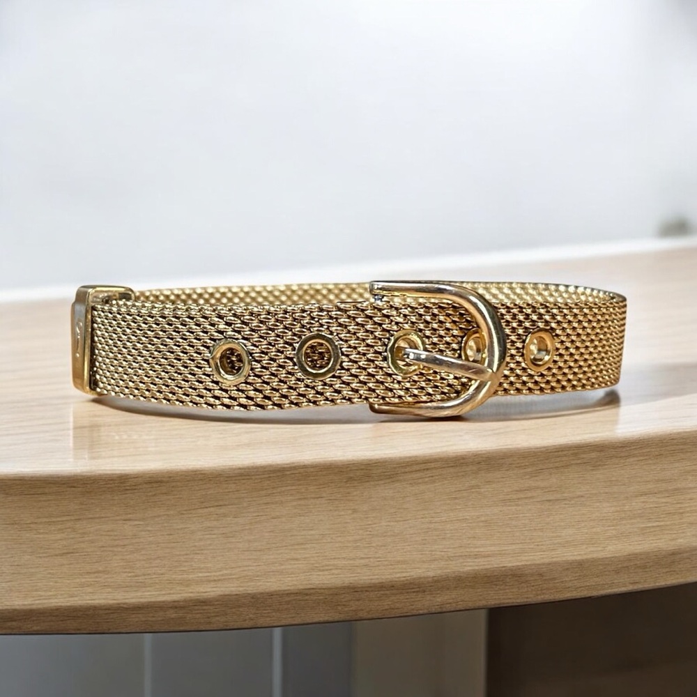 Elegant 18K Gold Layered Mesh Bracelet